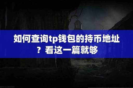 如何查询tp钱包的持币地址？看这一篇就够